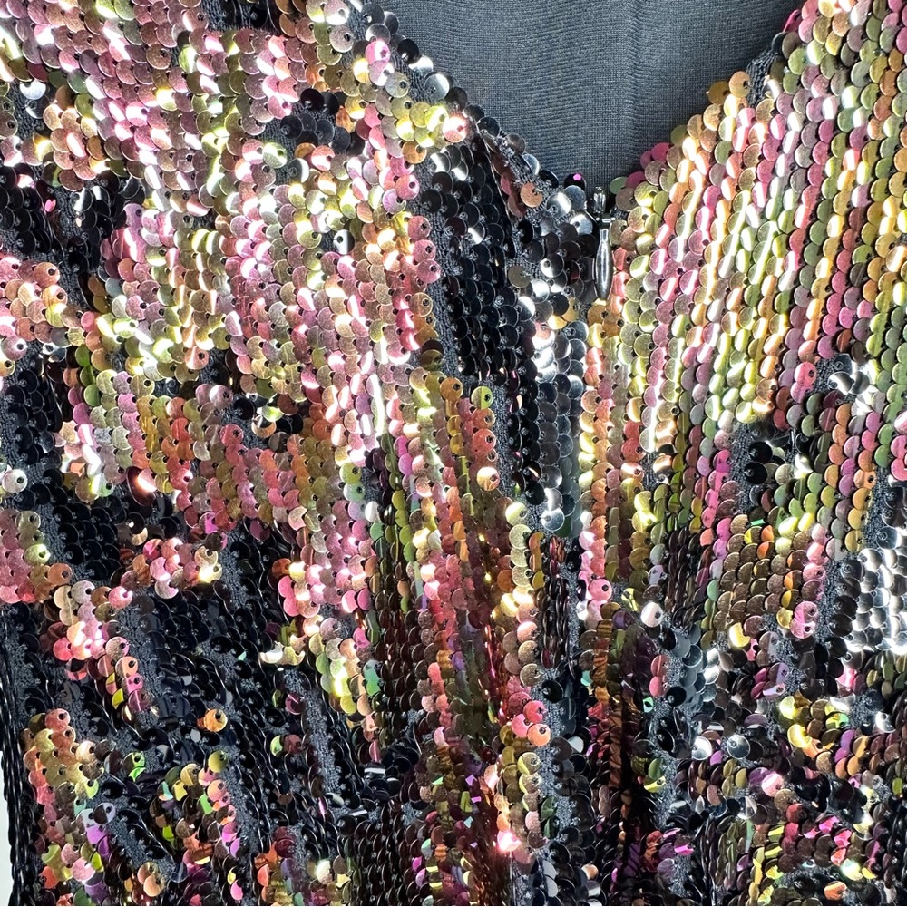 Dress the Population NWOT Lola Black Multi Sequin Bodycon Dress XS - Picture 11 of 16